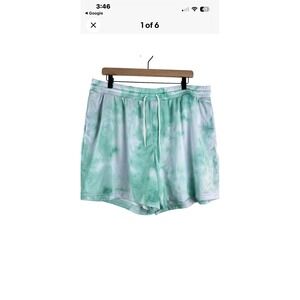 Nike Womens‎ Plus Size 1X Shorts Green White Tie Dye Mesh Athletic